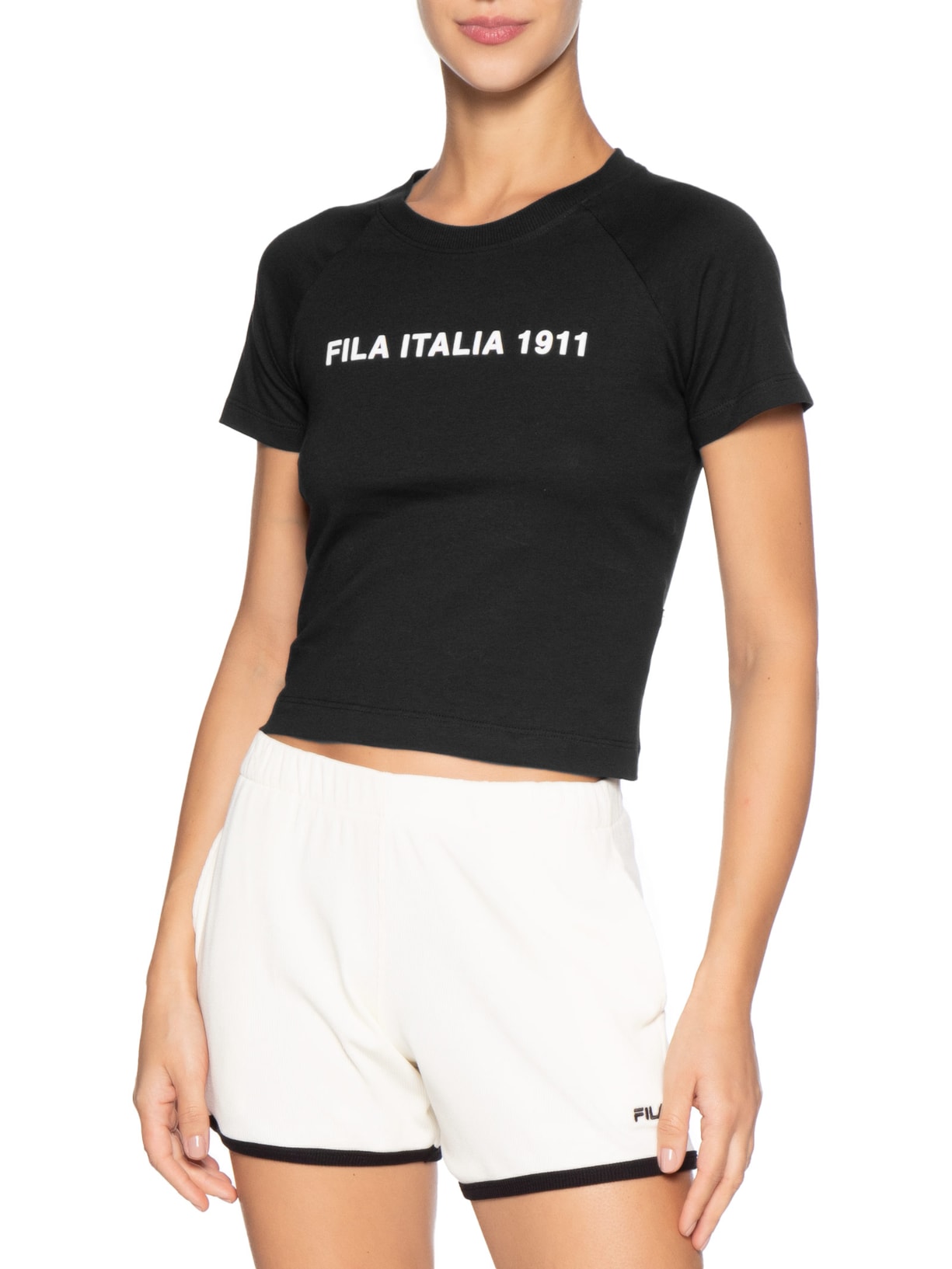 Camiseta Feminina Baby T Stile Sport Preto Fila