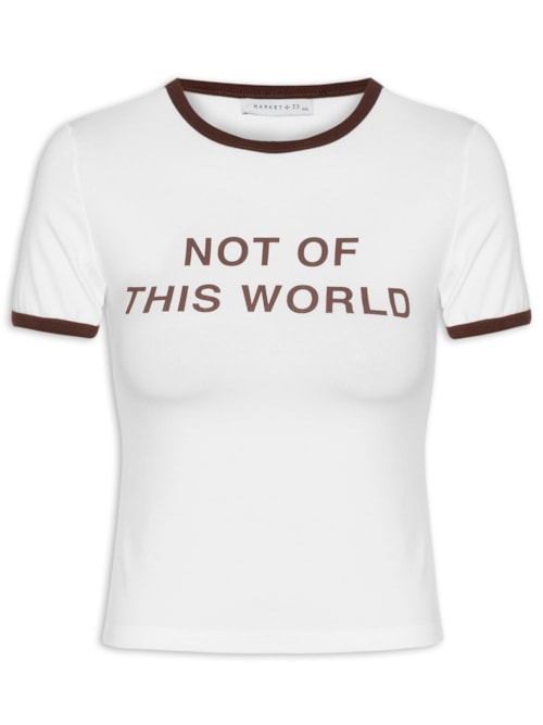 Camiseta Feminina Babylook Estampada - Off White