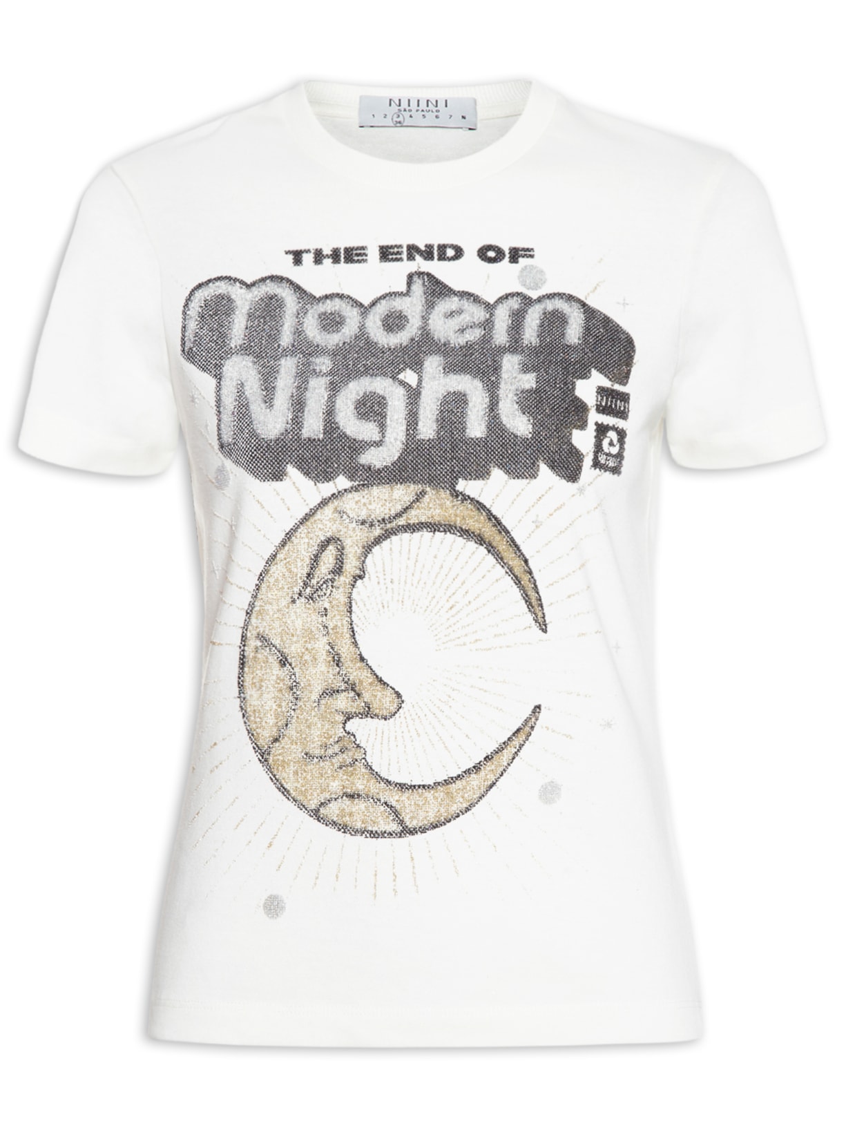 Camiseta Feminina Babylook Modern Night - Off White