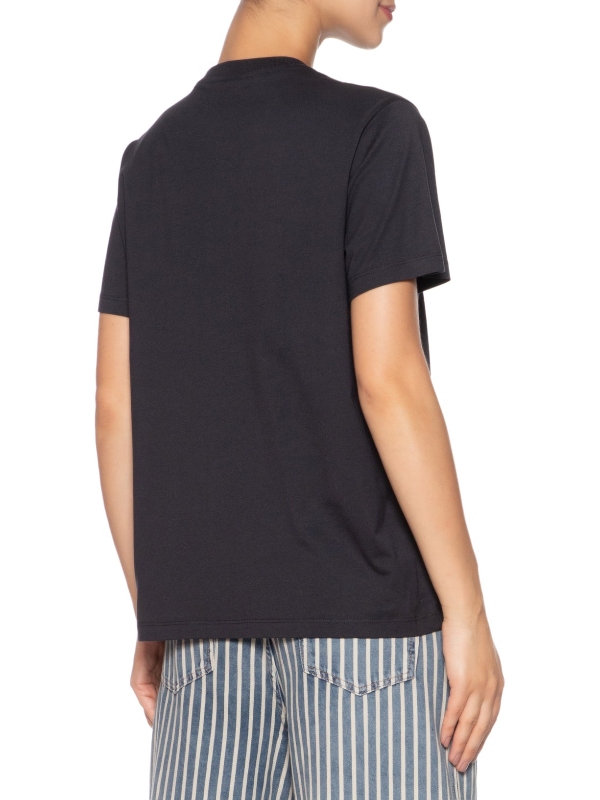 Camiseta Feminina Basic Cotton Jersey Banana Relaxed Cinza Ganni