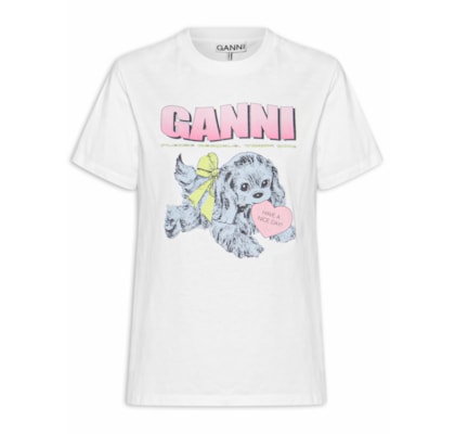 Camiseta Feminina Basic Cotton Jersey Neon Puppy - Branco