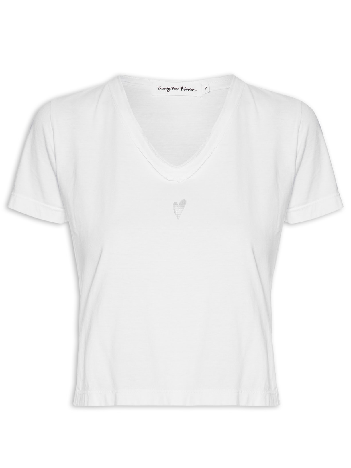 Camiseta Feminina Basic Heart - Branco