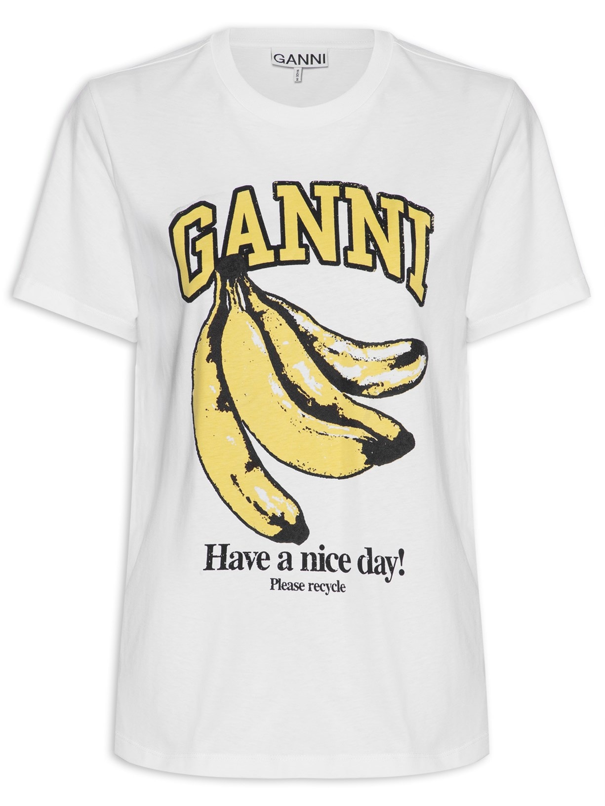 Camiseta Feminina Basic Jersey Banana Relaxed - Branco