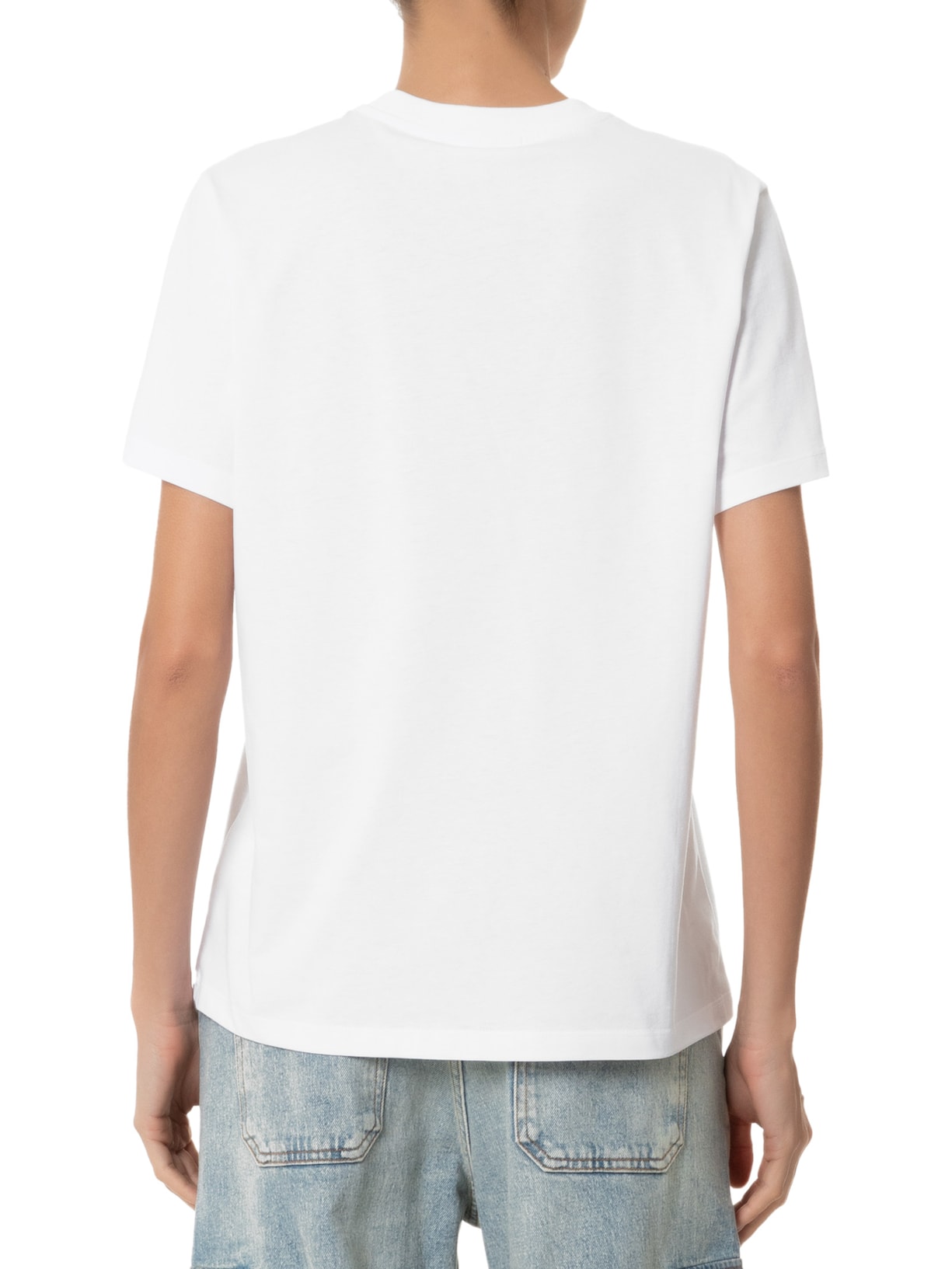 Camiseta Feminina Basic Jersey Leopard Relaxed Branco Ganni