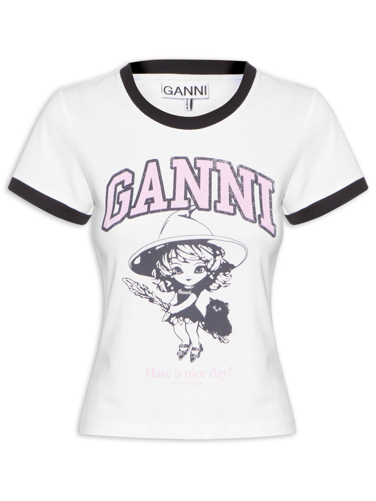 Camiseta Feminina Basic Jersey Witch Small Branco Ganni