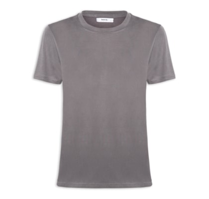 Camiseta Feminina Básica Alongada - Cinza