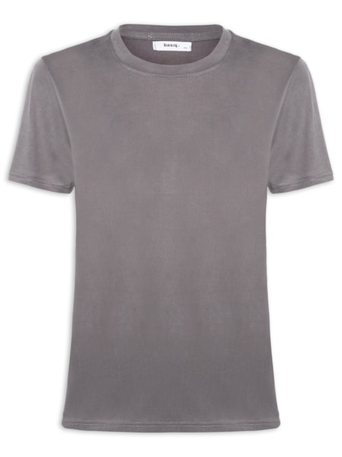 Camiseta Feminina Básica Alongada - Cinza