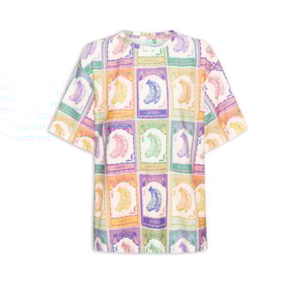 Camiseta Feminina Básica Banana Selo - Off White