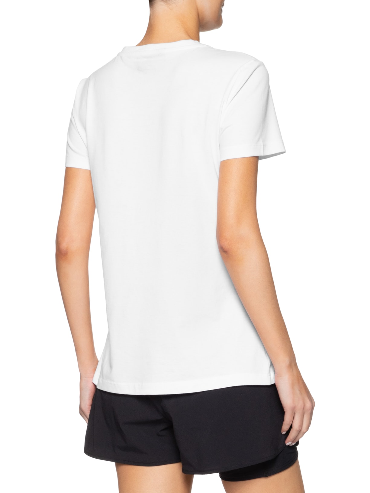 Camiseta Feminina Básica Bordado Branco Columbia