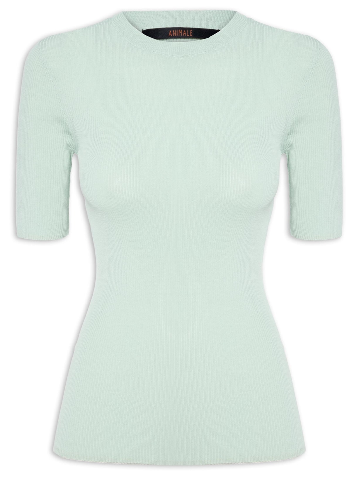 Camiseta Feminina Básica Canelada Tricot - Verde