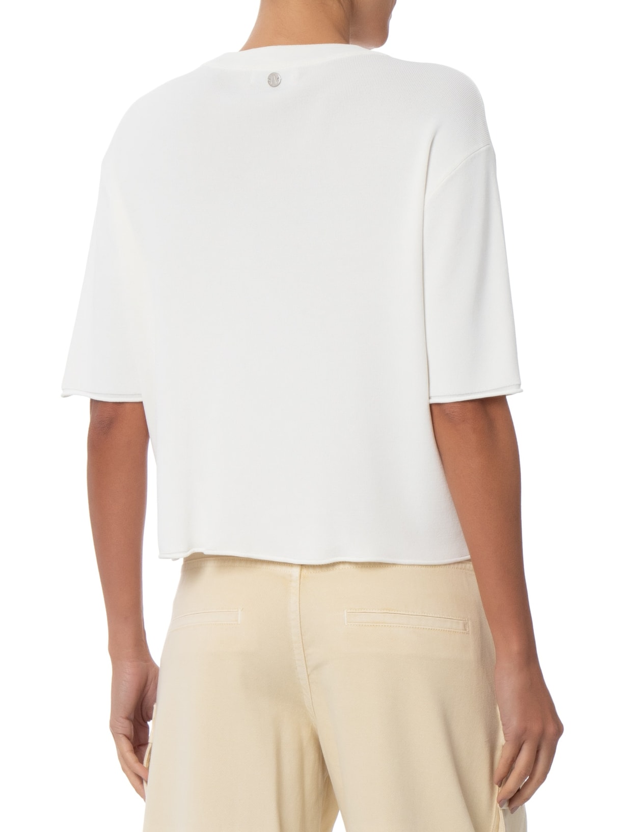 Camiseta Feminina Básica De Tricot Branco Animale Jeans
