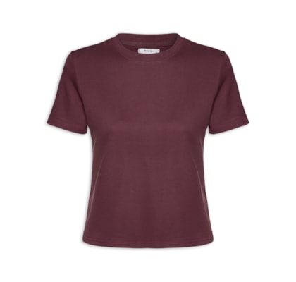 Camiseta Feminina Básica Em Malha - Vermelho