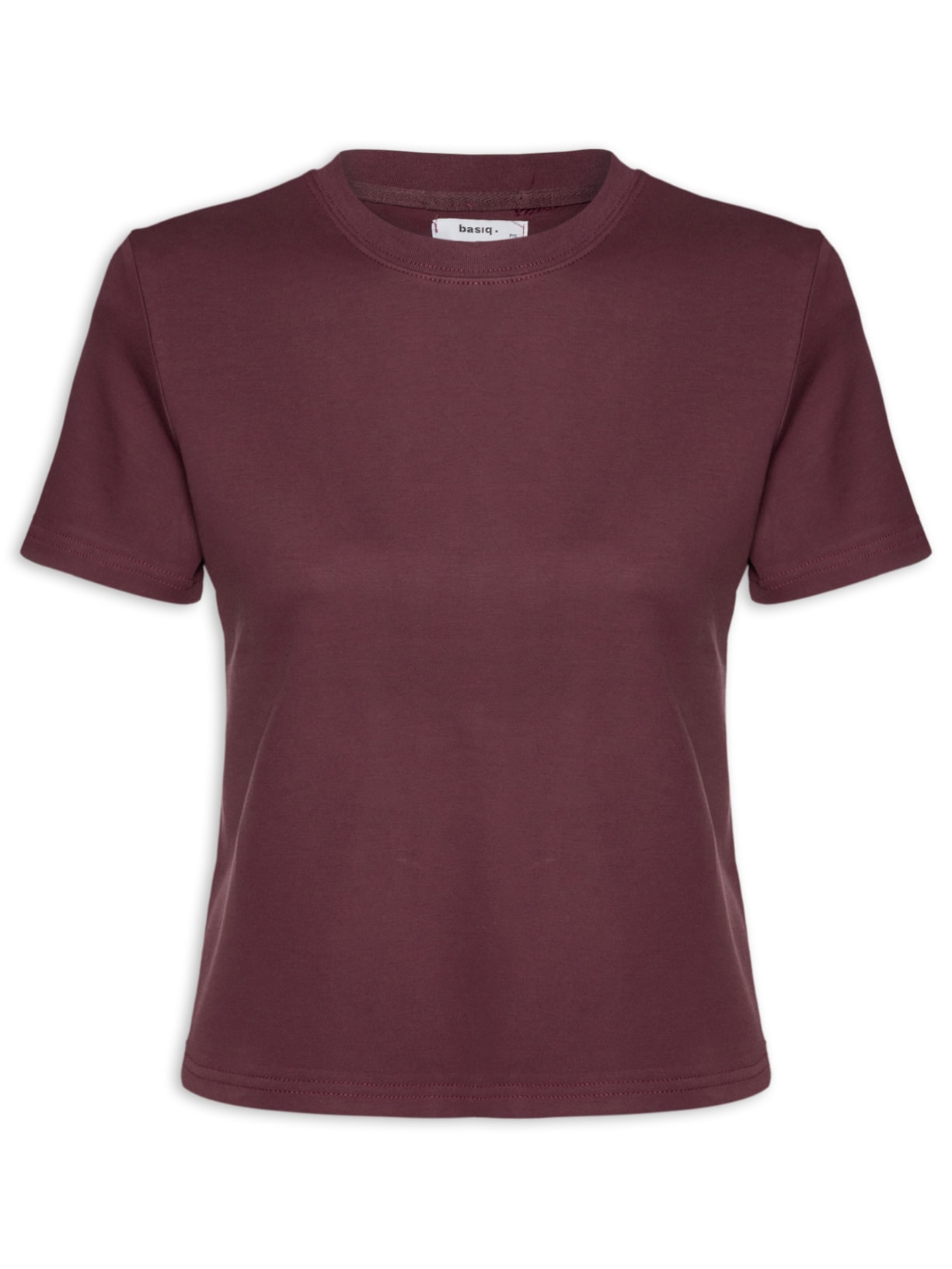 Camiseta Feminina Básica Em Malha - Vermelho