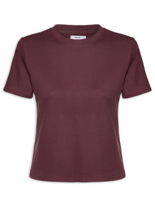 Camiseta Feminina Básica Em Malha - Vermelho