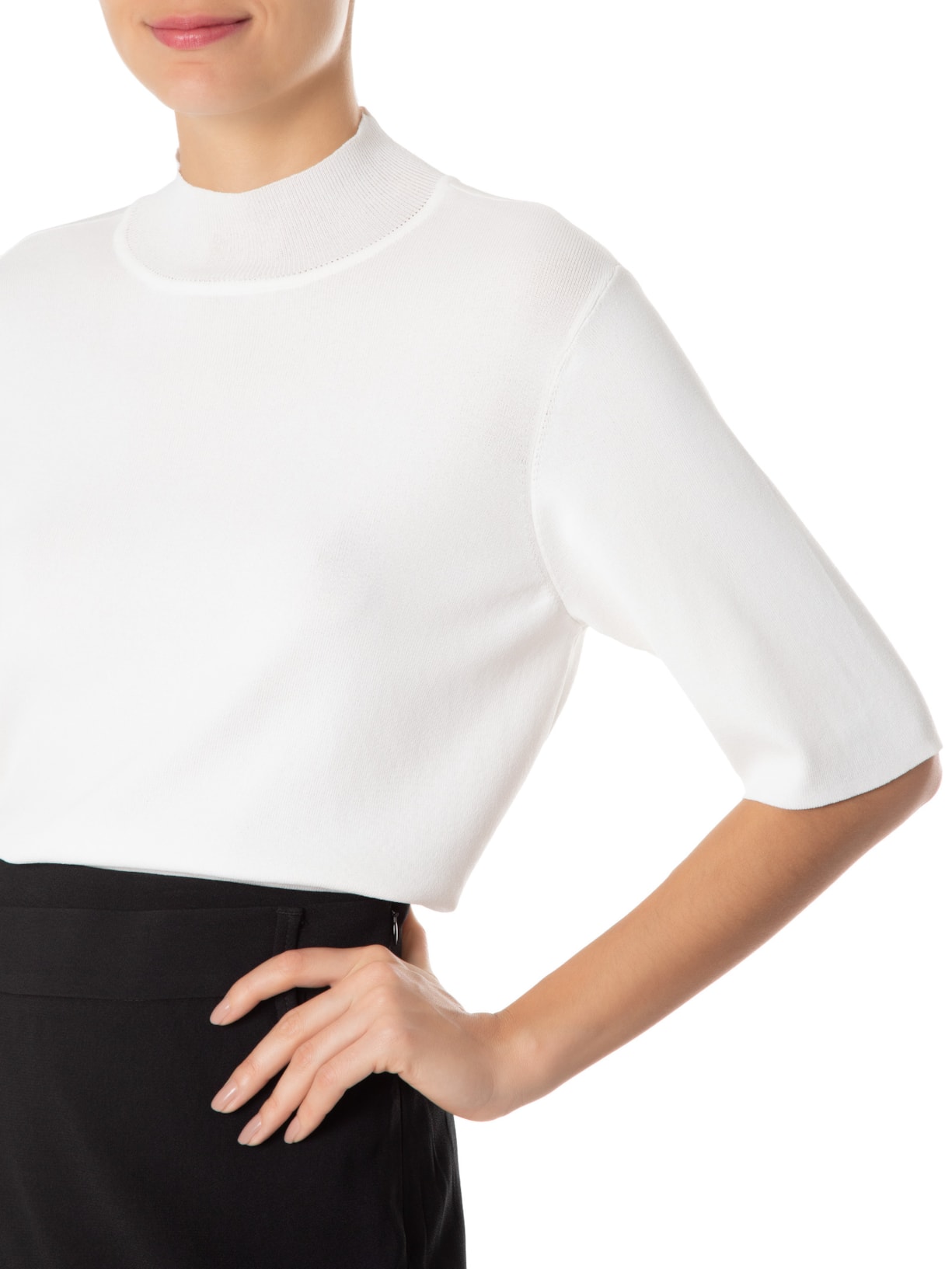 Camiseta Feminina Básica Gola Alta Basic Off White Animale