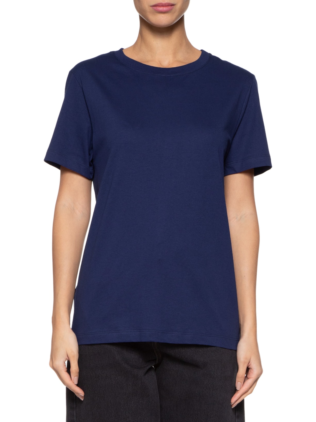 Camiseta Feminina Básica Gola Redonda Azul Basiq