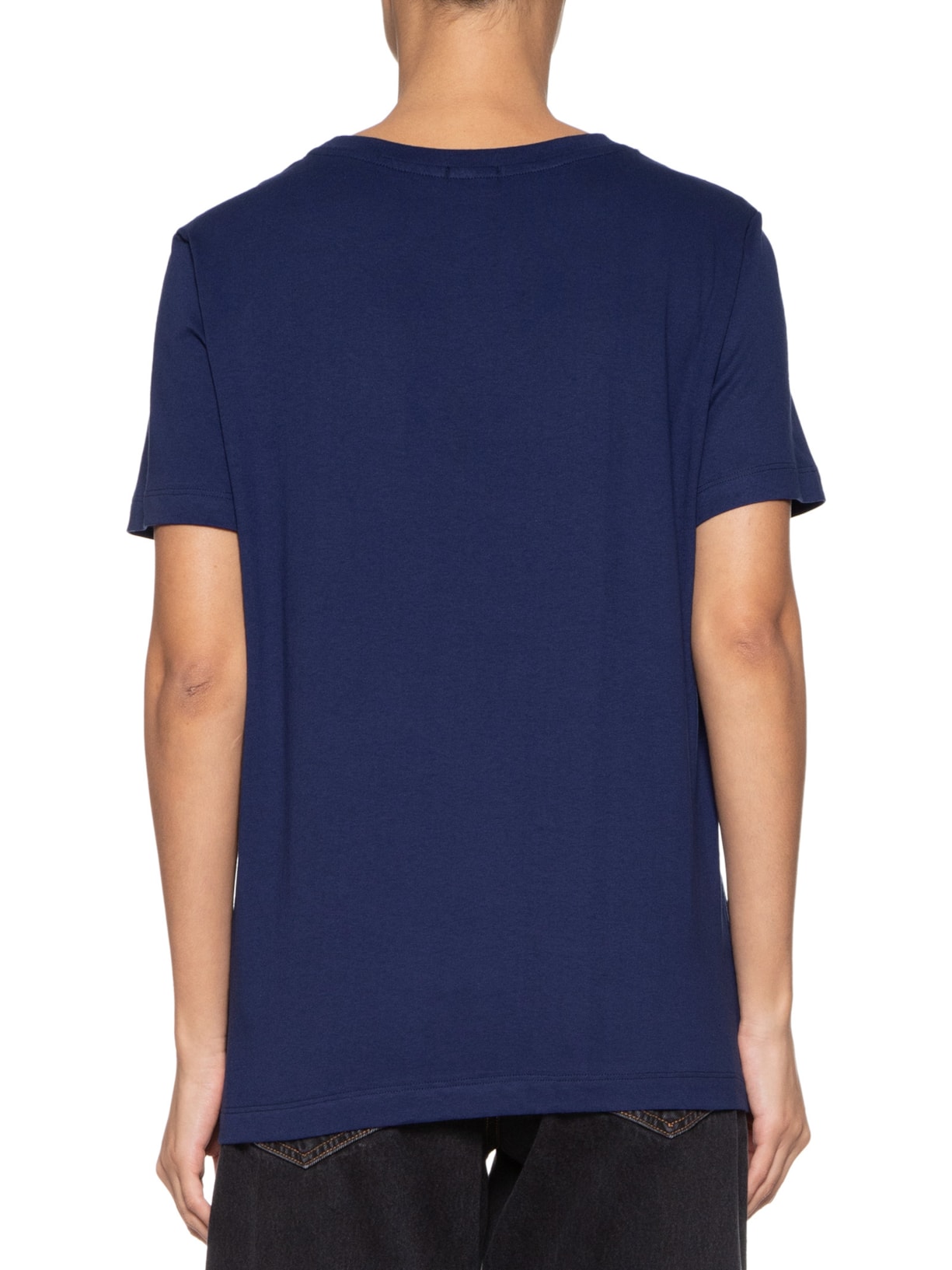 Camiseta Feminina Básica Gola Redonda Azul Basiq