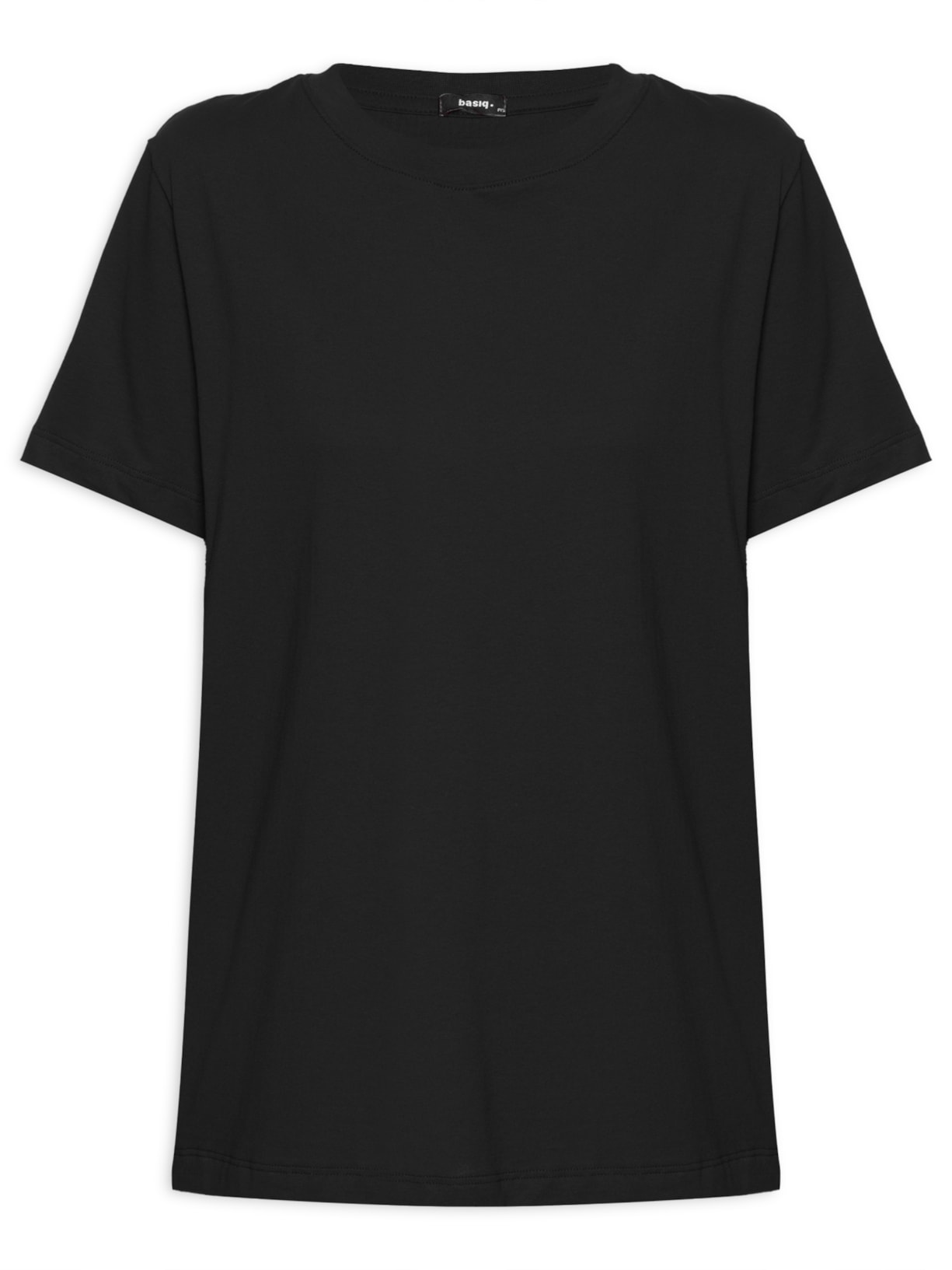 Camiseta Feminina Básica Gola Redonda - Preto