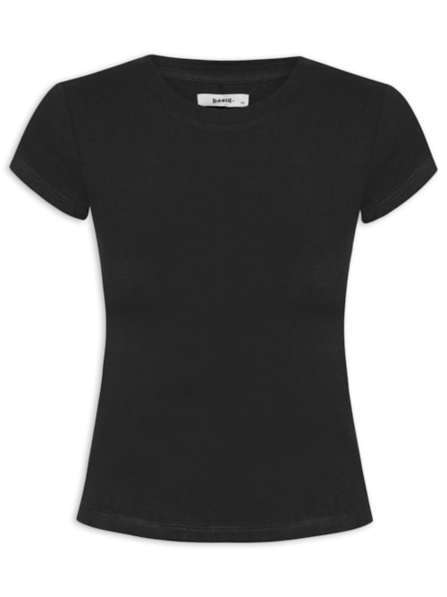 Camiseta Feminina Básica Justa - Preto