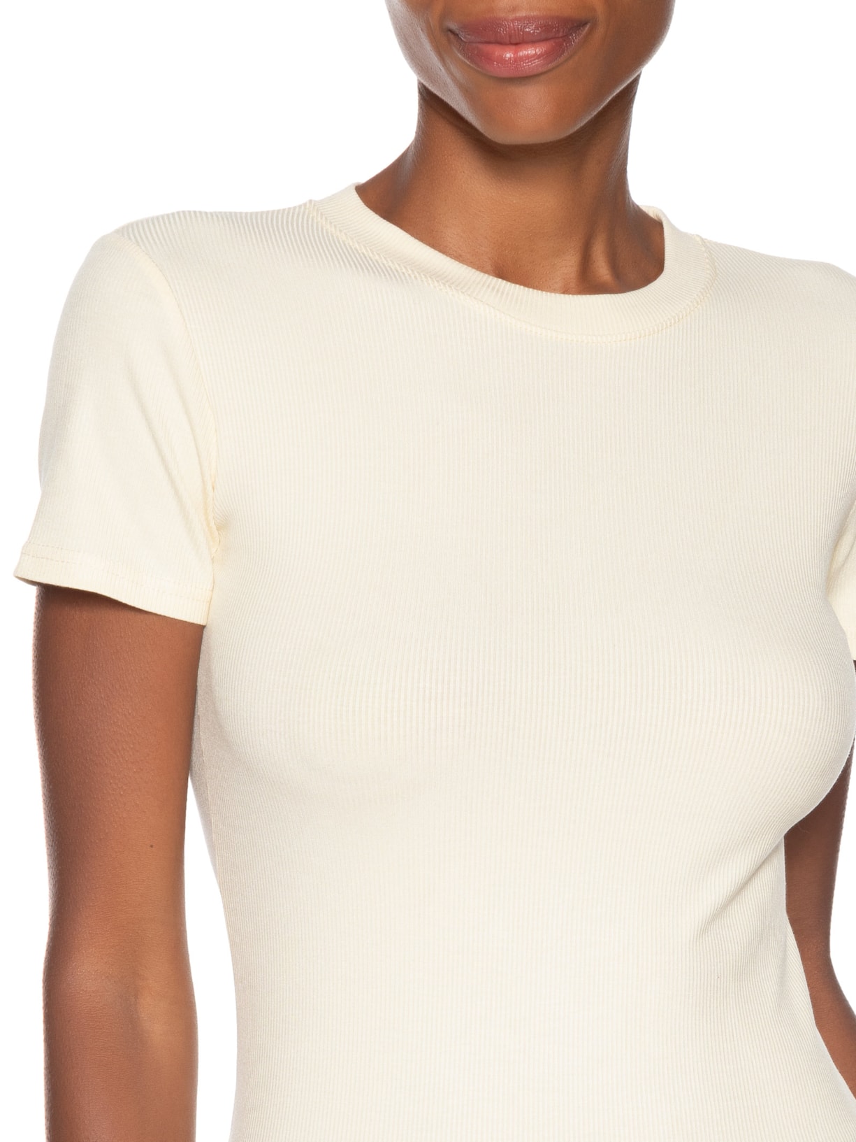 Camiseta Feminina Básica Manga Curta Amarelo Basiq