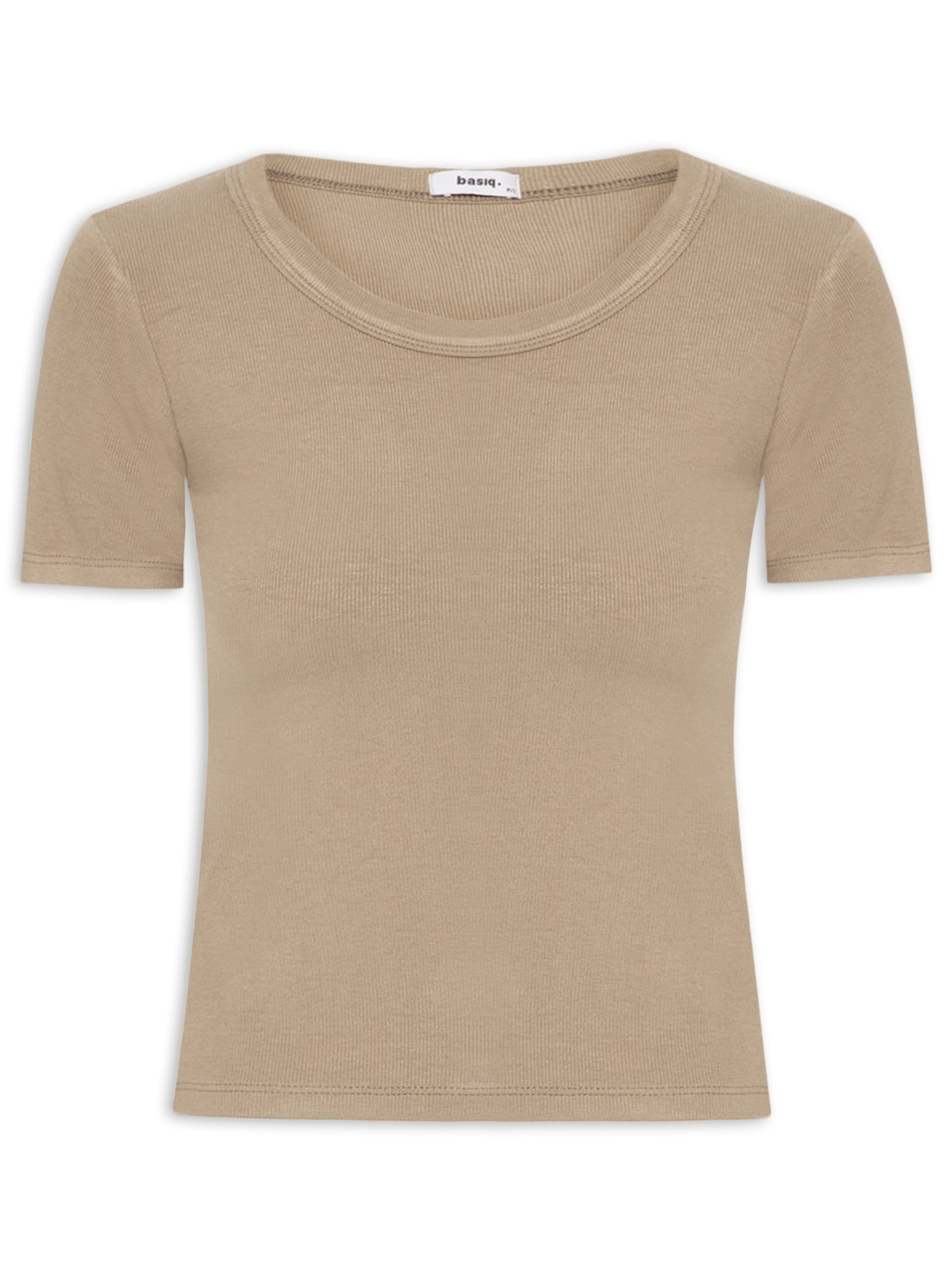 Camiseta Feminina Básica Manga Curta - Bege