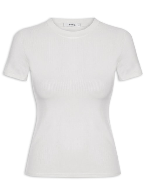 Camiseta Feminina Básica Manga Curta - Branco