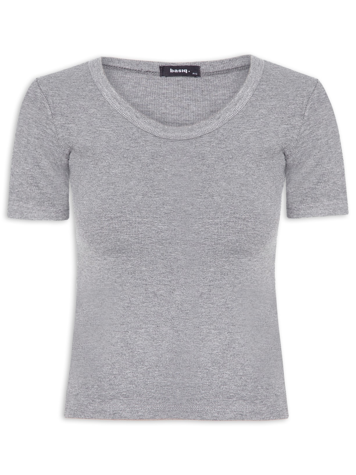 Camiseta Feminina Básica Manga Curta - Cinza