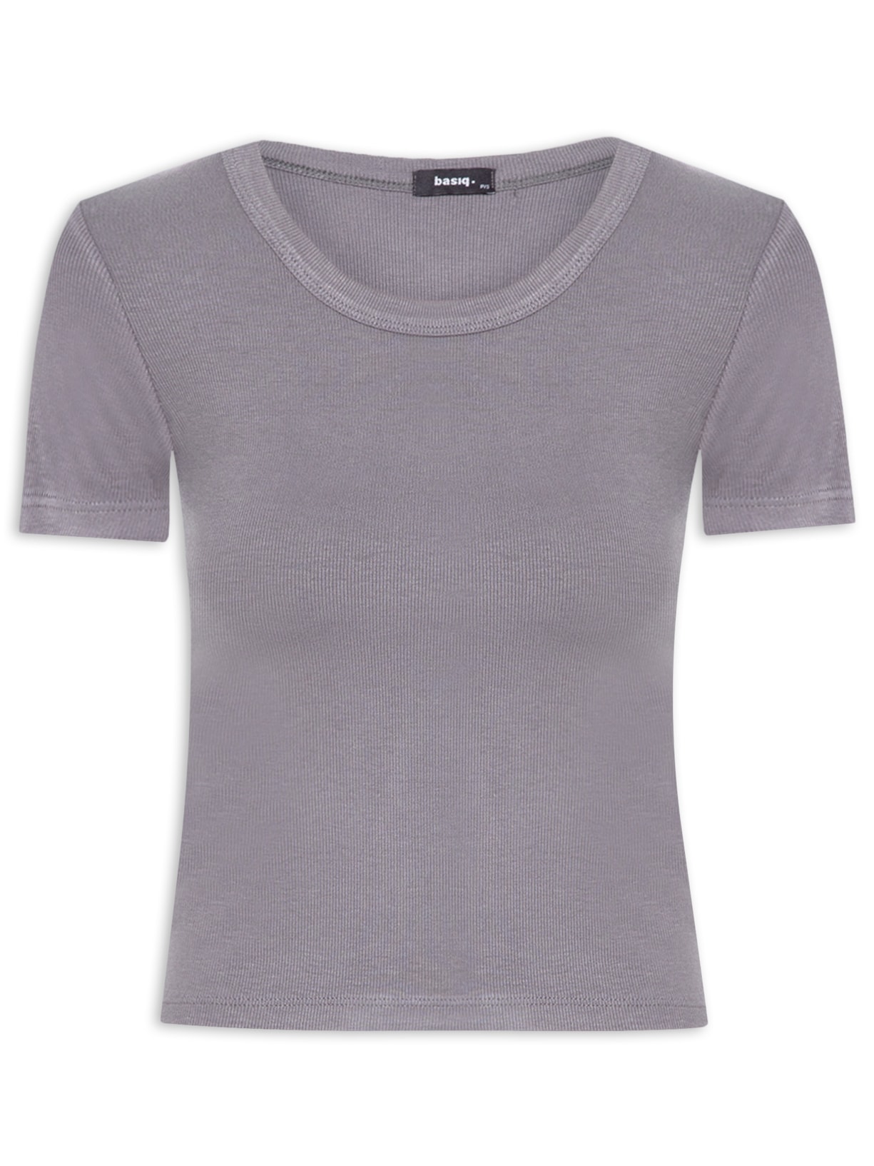 Camiseta Feminina Básica Manga Curta - Cinza