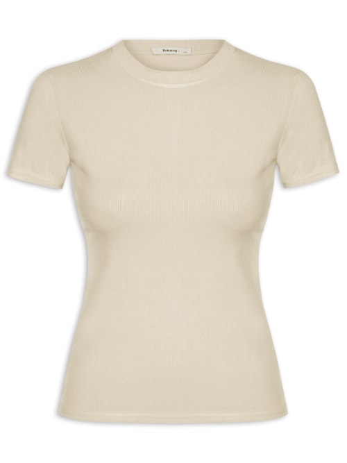 Camiseta Feminina Básica Manga Curta - Marrom