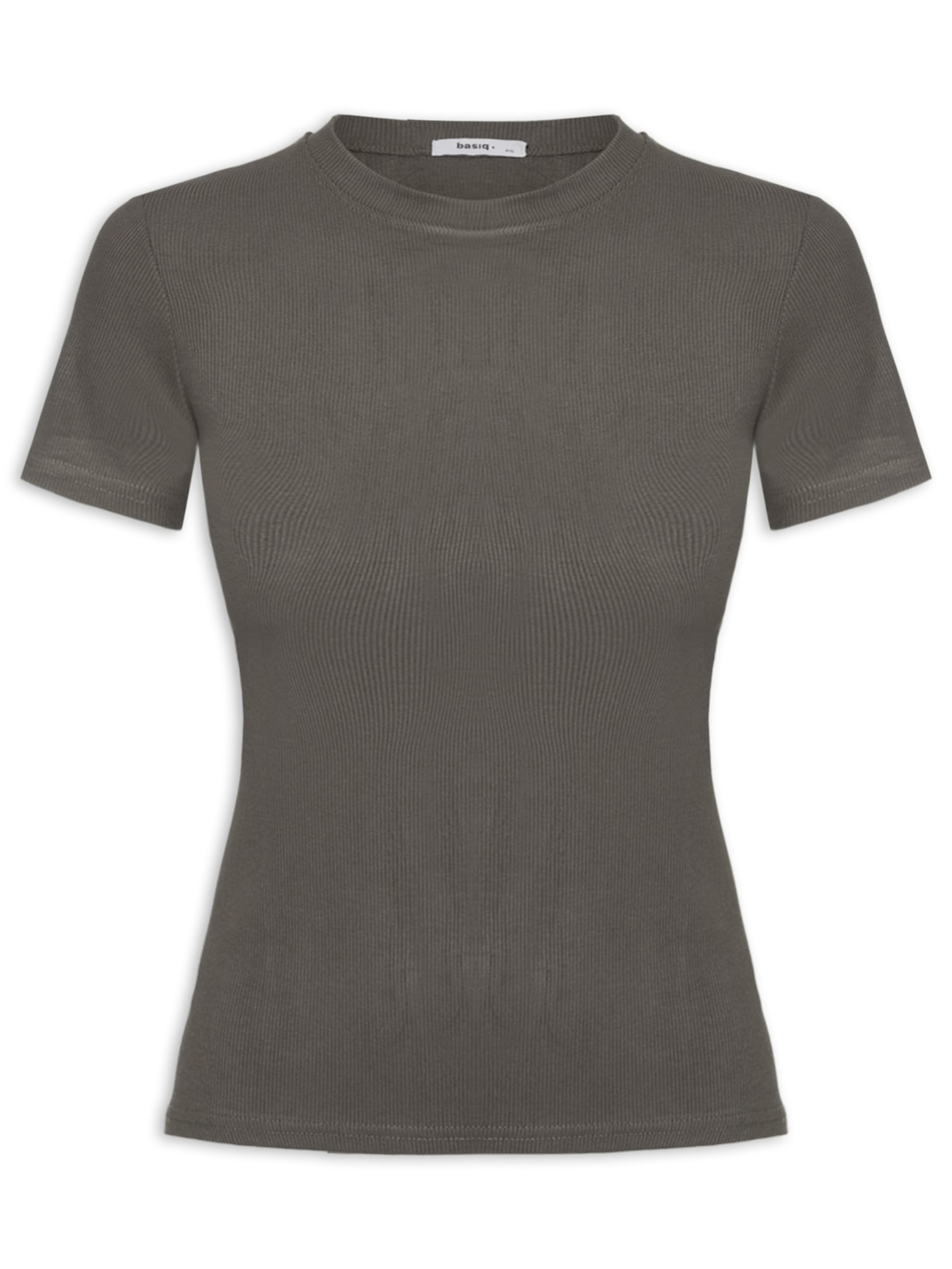 Camiseta Feminina Básica Manga Curta Marrom Basiq