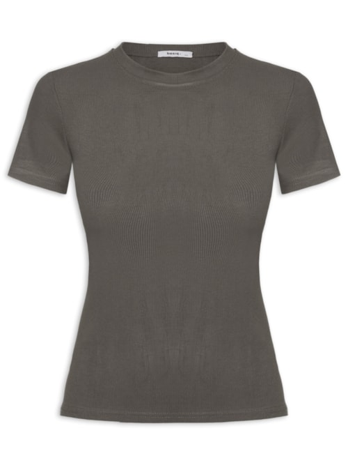 Camiseta Feminina Básica Manga Curta - Marrom