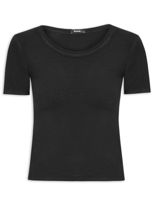 Camiseta Feminina Básica Manga Curta - Preto