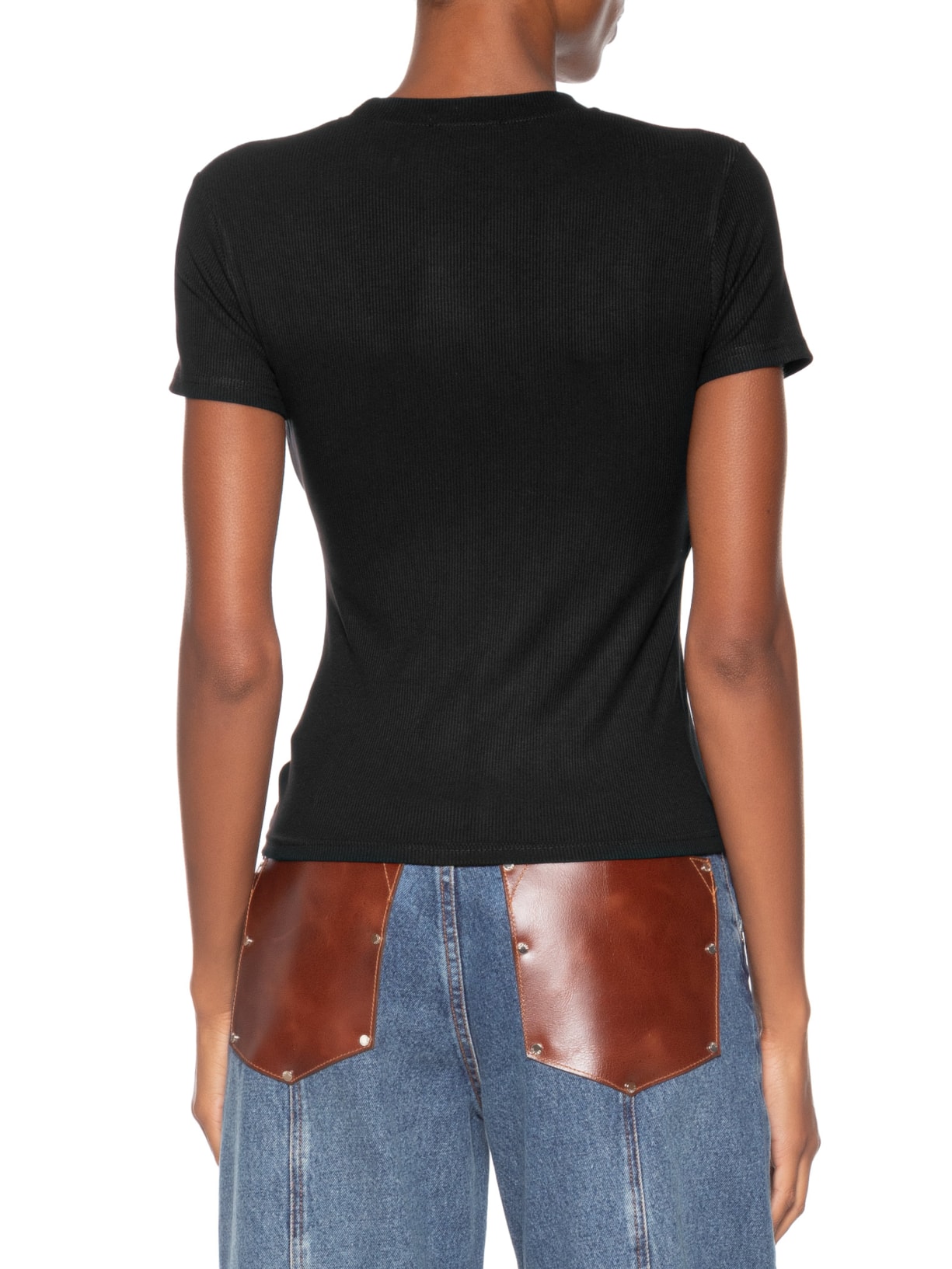 Camiseta Feminina Básica Manga Curta Preto Basiq