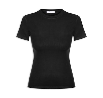 Camiseta Feminina Básica Manga Curta - Preto