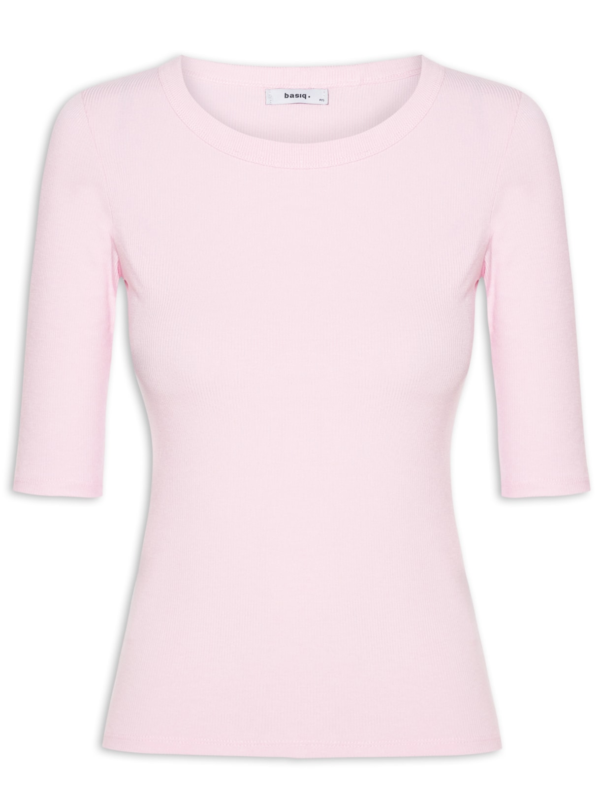Camiseta Feminina Básica Manga Justa - Rosa