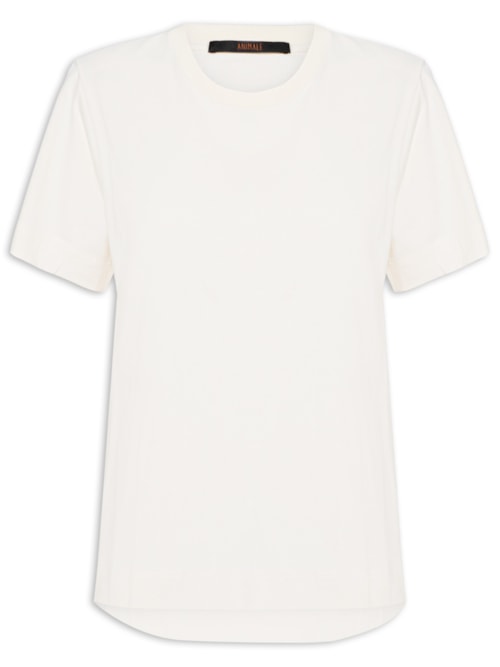 Camiseta Feminina Básica Meia Malha - Off White