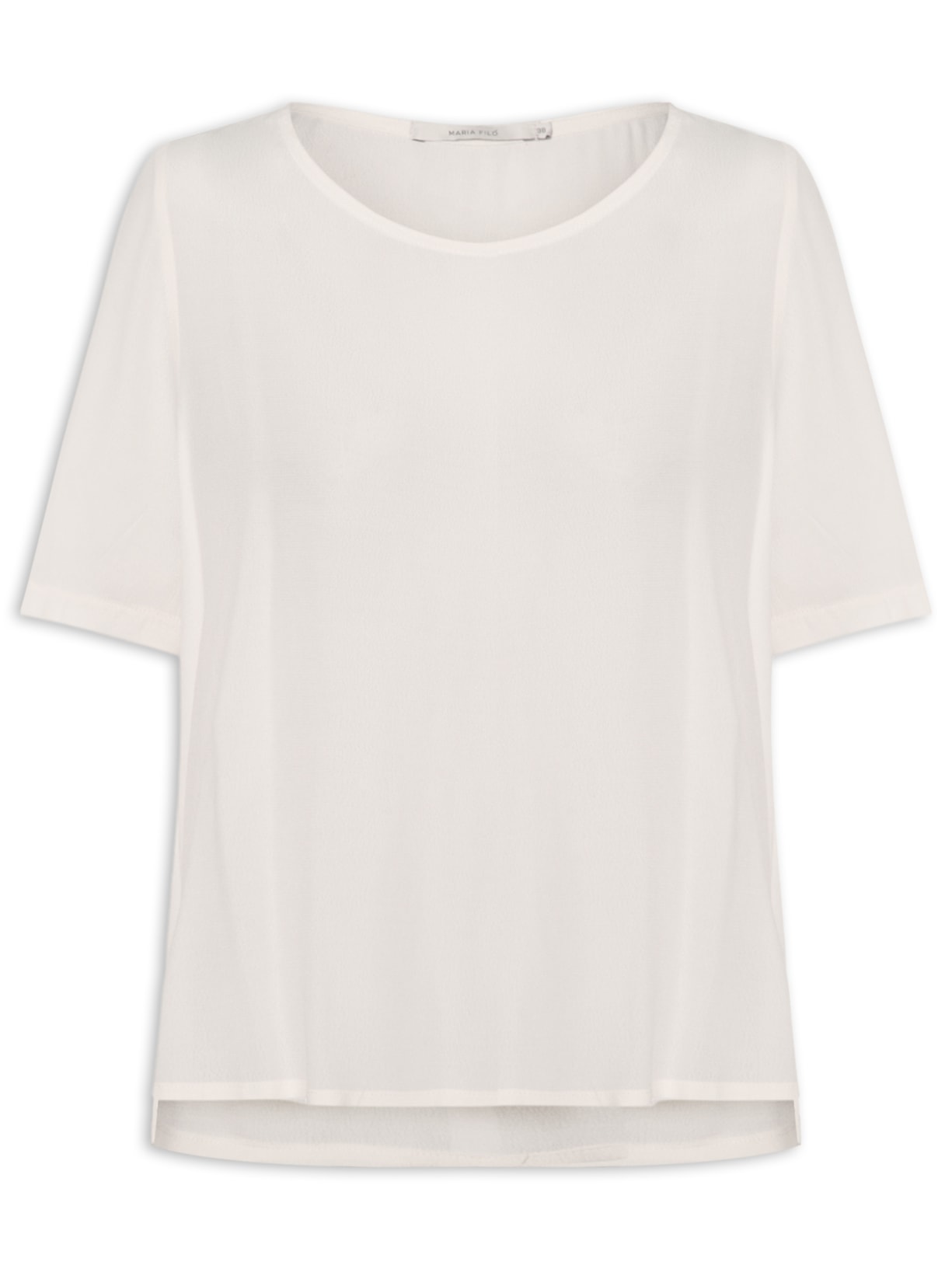 Camiseta Feminina Básica Off White Maria Filó