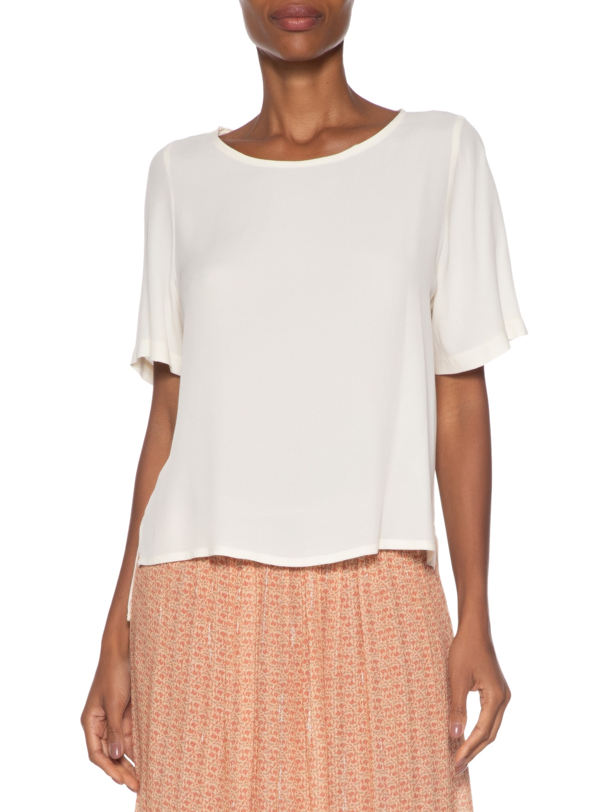 Camiseta Feminina Básica Off White Maria Filó