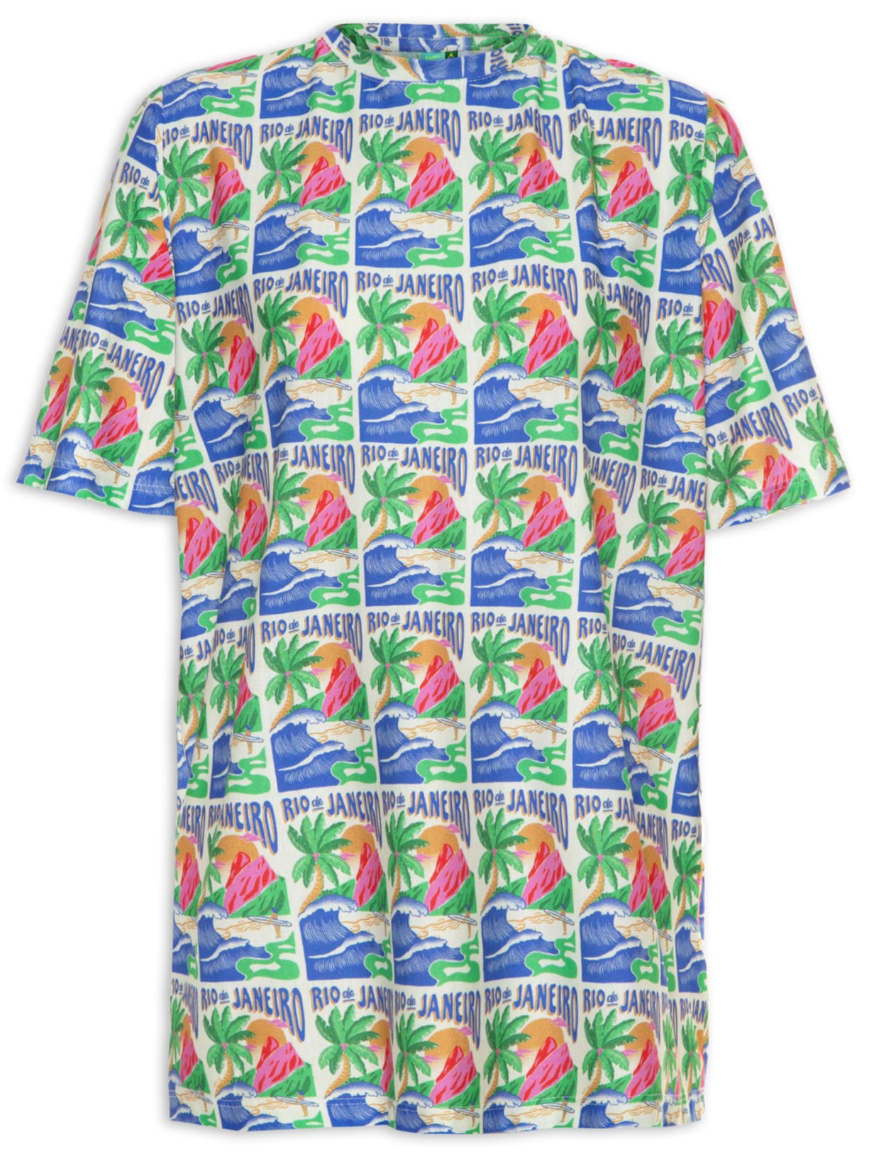 Camiseta Feminina Básica Poster Carioca - Azul