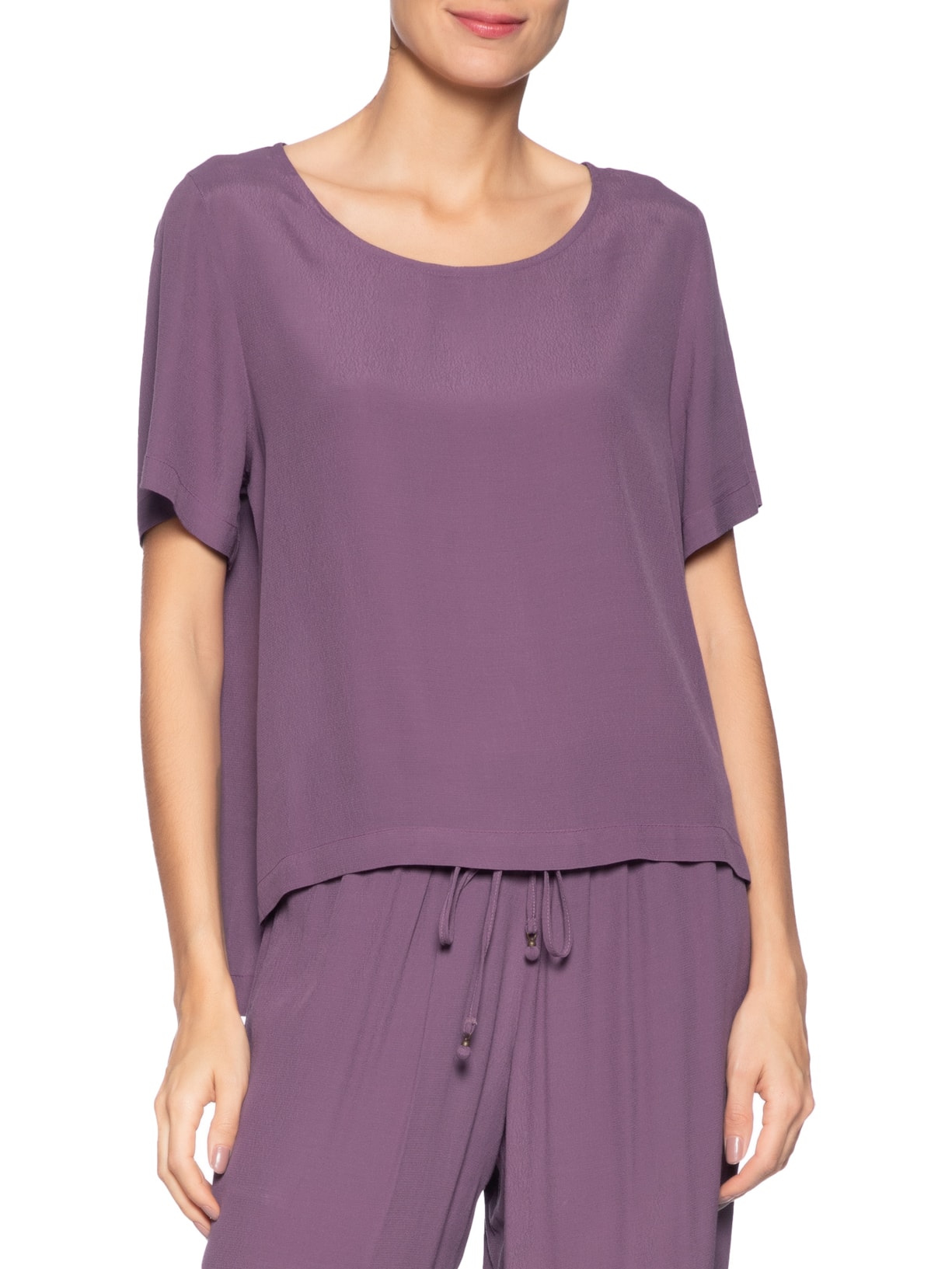 Camiseta Feminina Básica Roxo Maria Filó