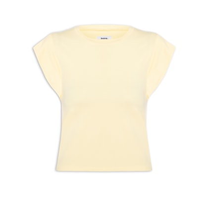 Camiseta Feminina Básica Sem Manga - Amarelo