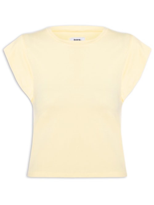 Camiseta Feminina Básica Sem Manga - Amarelo