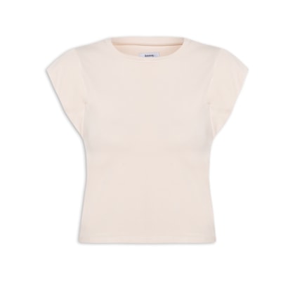 Camiseta Feminina Básica Sem Manga - Bege