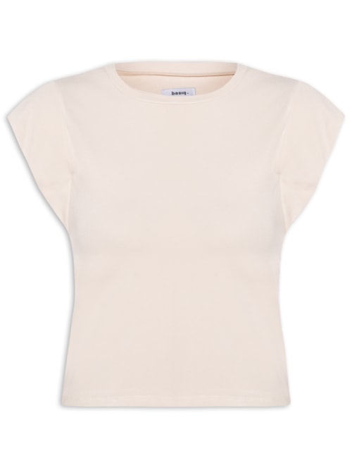 Camiseta Feminina Básica Sem Manga - Bege