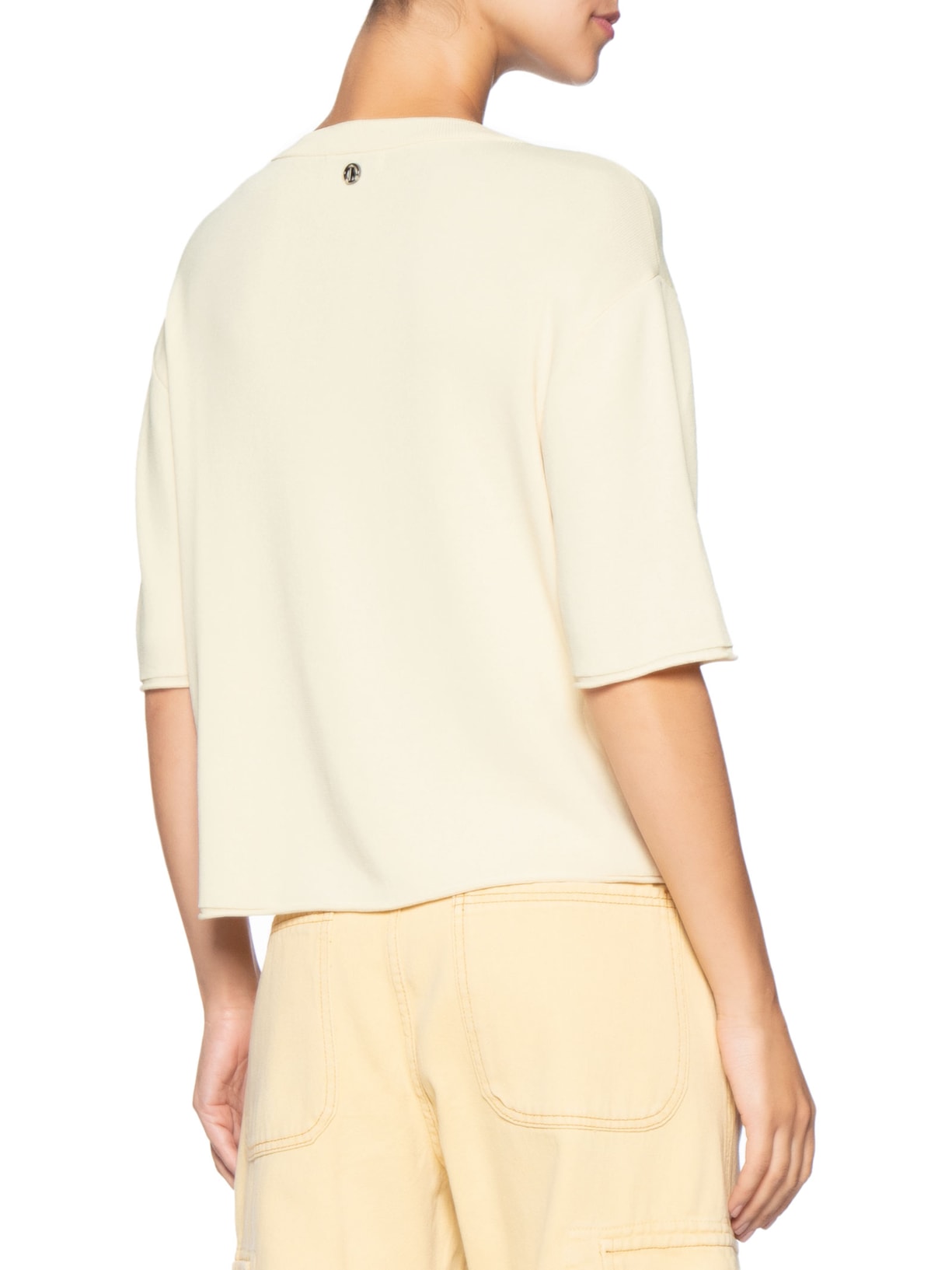 Camiseta Feminina Básica Tricot  Amarelo Animale Jeans