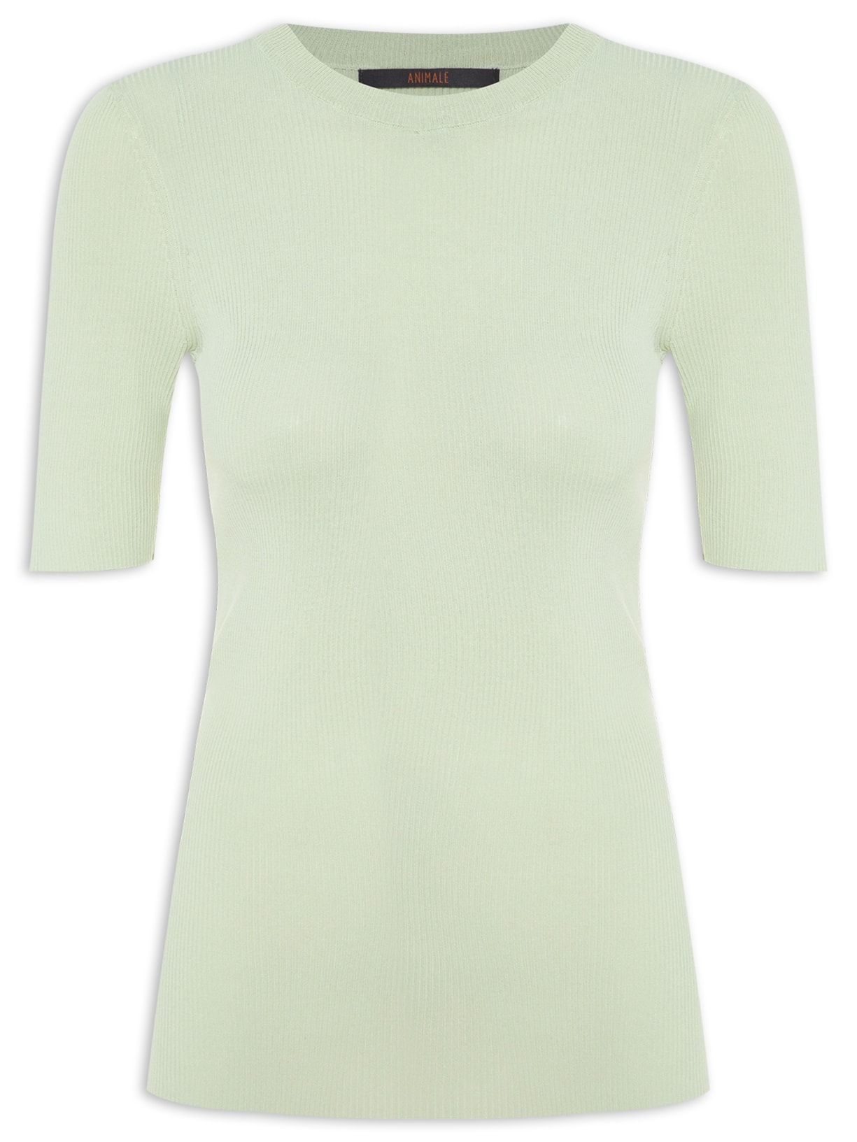 Camiseta Feminina Básica Tricot Canelada - Verde