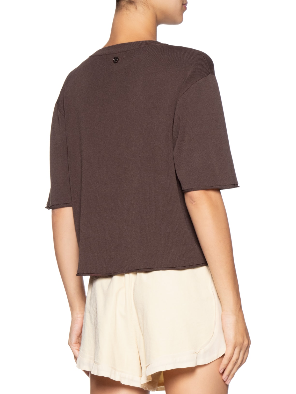 Camiseta Feminina Básica Tricot – Marrom Animale Jeans