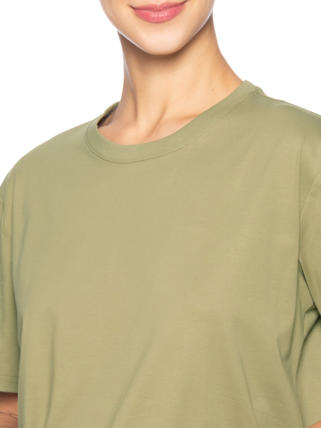 Camiseta Feminina Básica Verde Basiq