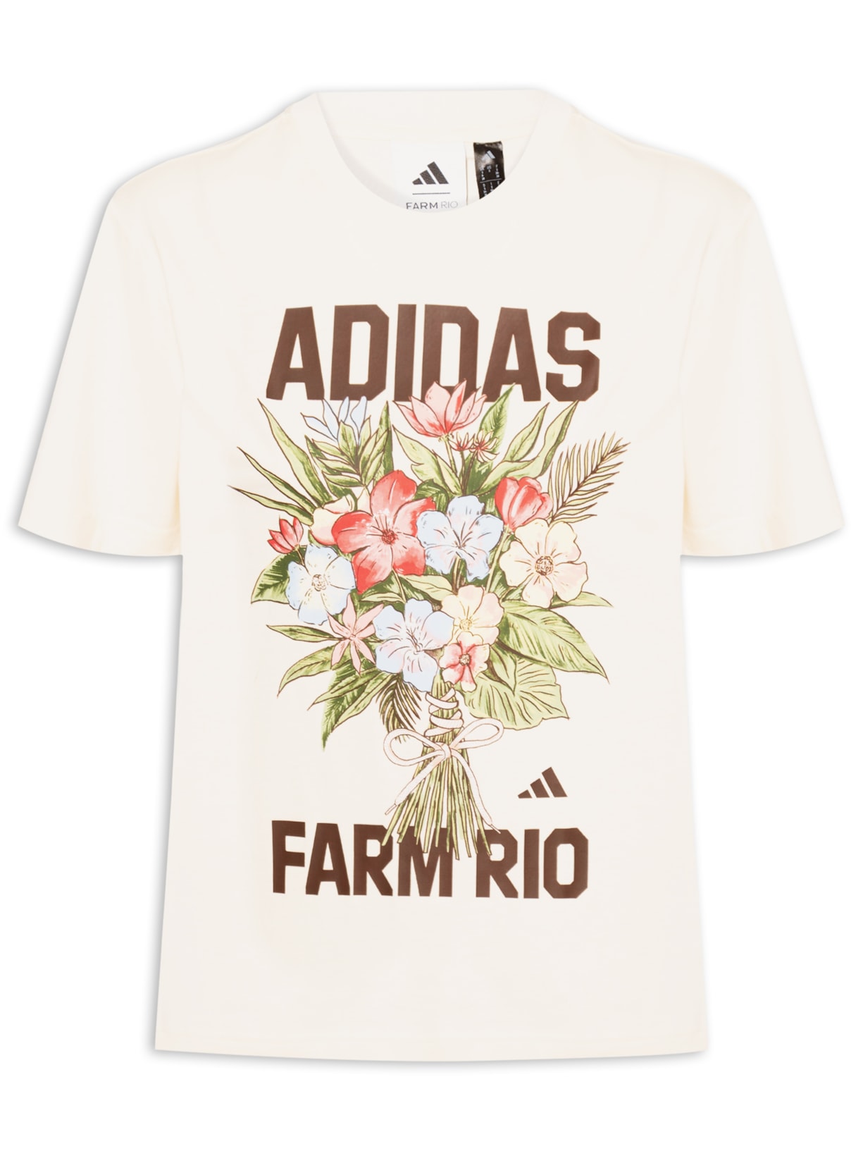 Camiseta Feminina Bege Adidas + Farm