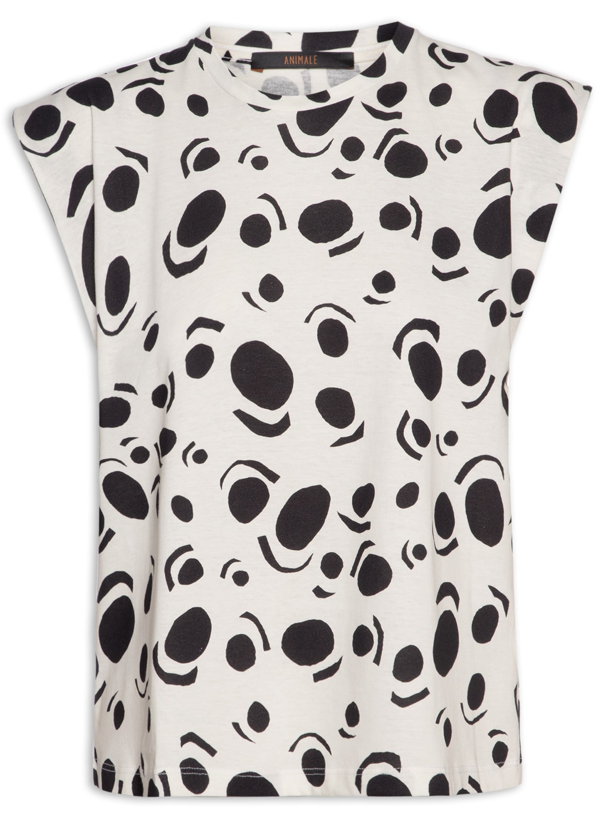 Camiseta Feminina Bicolor Pois Banda Cru - Branco